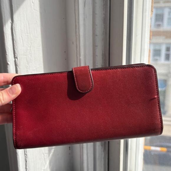 Coach Slim Wallet Red Smooth Leather - Picture 4 of 10